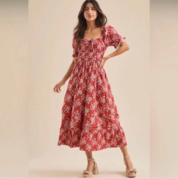 Altar'd State Dresses & Skirts - Altar'd State Aura floral maxi dress puff sleeves